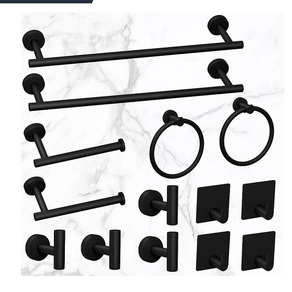 Bath New 14pieces Matte Black Bathroom Accessories Set Poshmark